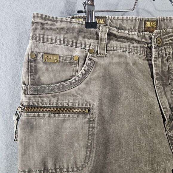 KUHL REBEL 36X32 Coated Cotton Cargo Double Knee Pants Rugged Hunting - Picture 3 of 12